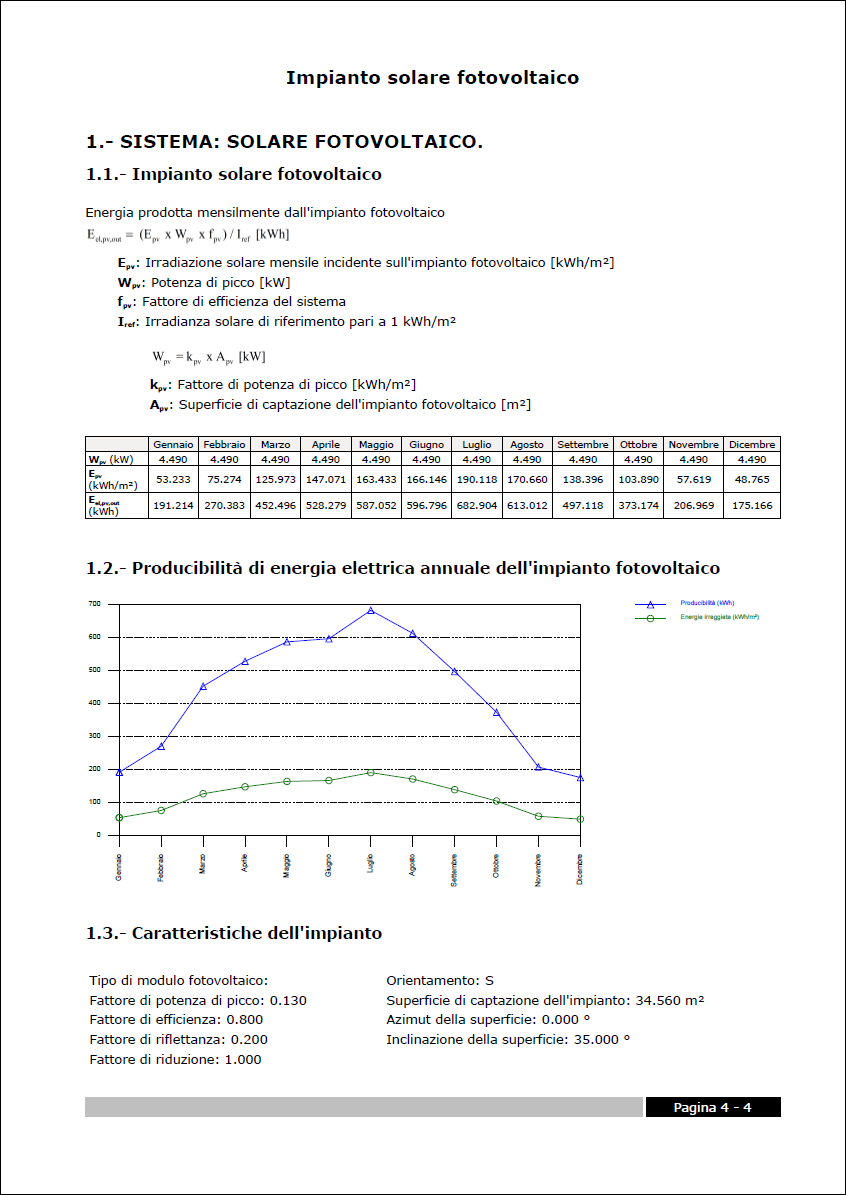 CYPETHERM C.E. Relazione specifica per impianti fotovoltaici