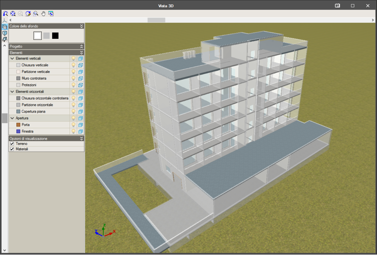IFC Builder. Nuovi colori e texture della vista 3D.